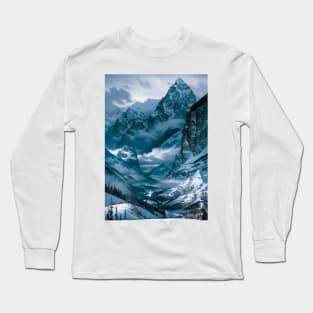 Sparkling River Flowing Through A Winter Scene Long Sleeve T-Shirt